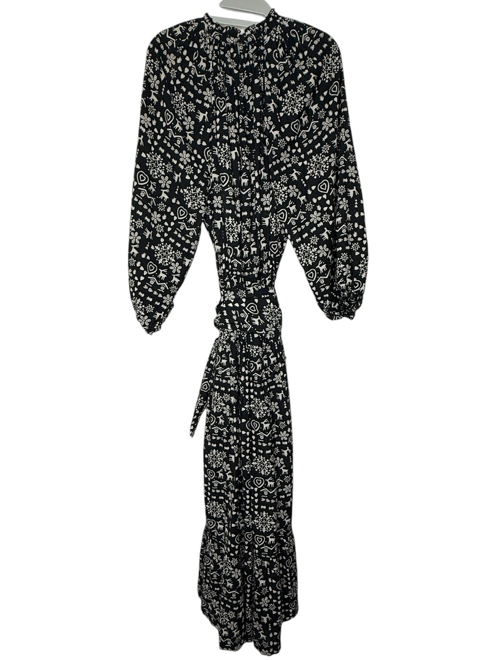 The Great. The Joy Maxi Dress Black Folk Print size 1 /‎ Small Cottagecore Fairy - Picture 5 of 8